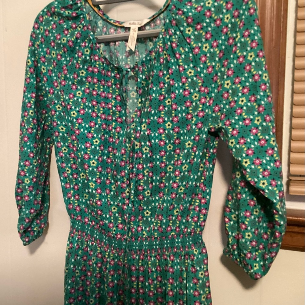 Matilda Jane Green Floral Long Sleeve Dress
